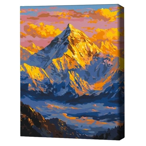 Pictură pe numere 40*50 cm (în cutie) – soare deasupra munților. 2