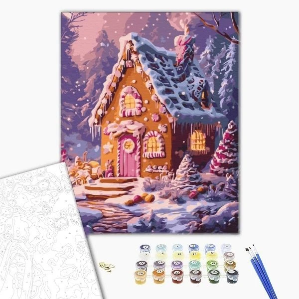 Pictură pe numere 40*50 сm (fără cutie) –iarnă dulce. 2