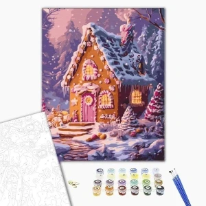 Pictură pe numere 40*50 сm (fără cutie) –iarnă dulce. Thumbnail 2