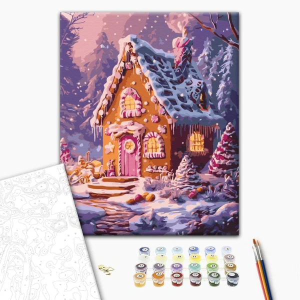 Pictură pe numere 40*50 cm (în cutie) –iarnă dulce. 2