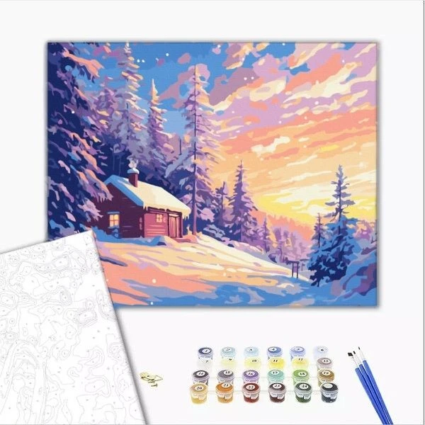 Pictură pe numere 40*50 сm (fără cutie) – cerul arzător al iernii 2