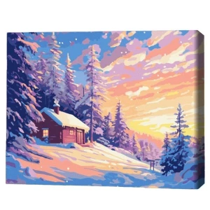 Pictură pe numere 40*50 сm (fără cutie) – cerul arzător al iernii