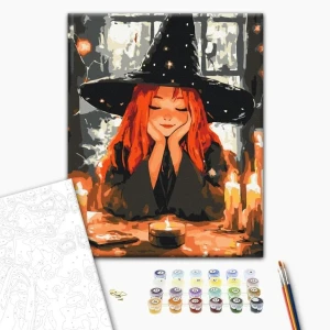 Pictură pe numere 30*40 сm (fără cutie) – noaptea vrăjitoarei Thumbnail 2