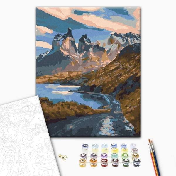 Pictură pe numere 30*40 сm (fără cutie) –  serpentină în munți 2