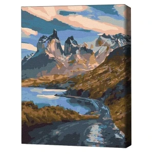 Pictură pe numere 30*40 сm (fără cutie) –  serpentină în munți