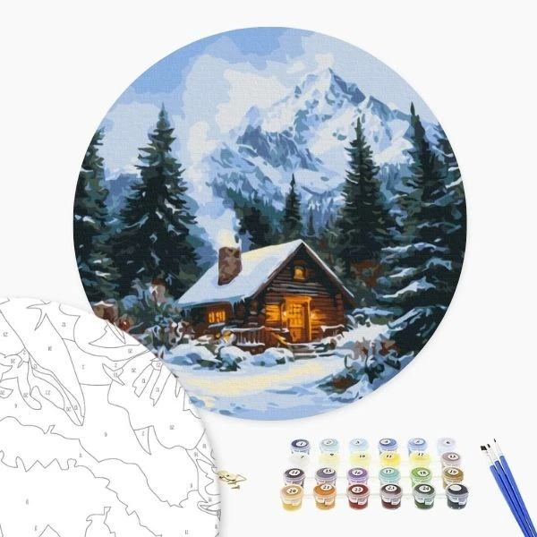 Pictură pe numere d 30 сm (fără cutie) – căsuța fermecată din pădure 2