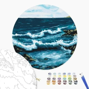 Pictură pe numere d 30 сm (fără cutie) – valurile oceanului Thumbnail 2