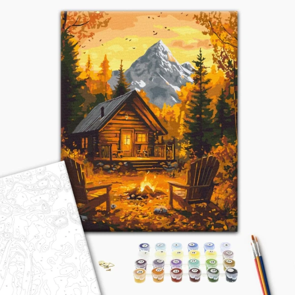 Pictură pe numere 40х50 cm (fără cutie) – căldura focului de toamnă 2