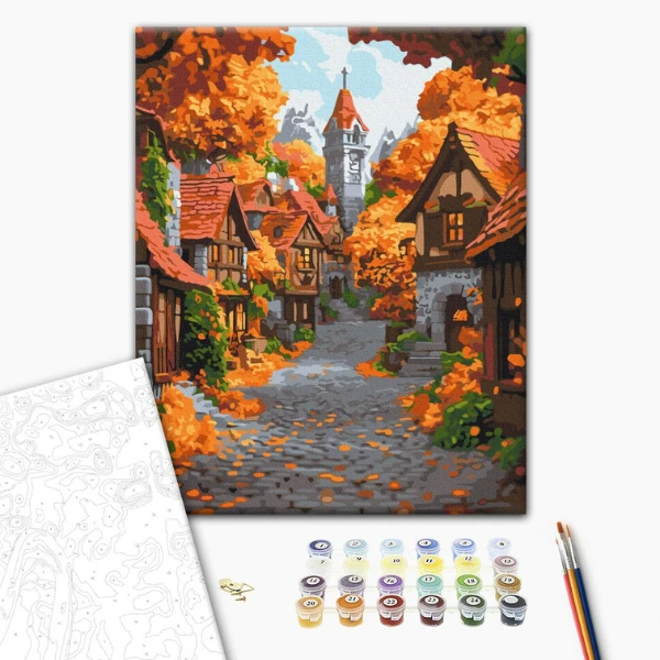 Pictură pe numere 40×50 (în cutie) – orașul octombrie 2