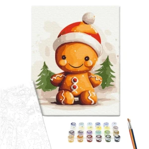 Pictură pe numere 30*40 сm (fără cutie) – om de turtă dulce Thumbnail 2