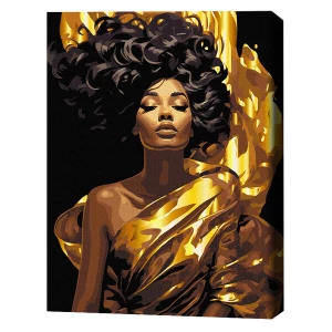 Pictură pe numere 40*50 сm (pânză neagră/fără cutie) – îmbrăcată în raze