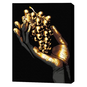 Pictură pe numere 40*50 сm (pânză neagră/fără cutie) – pensulă de aur