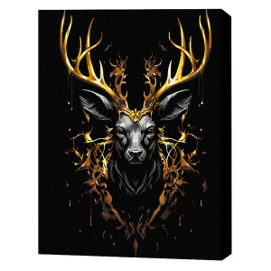 Pictură pe numere 40*50 сm (pânză neagră/fără cutie) – coroana pădurii