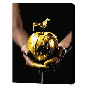 Pictură pe numere 40*50 сm (pânză neagră/fără cutie) – ispita de aur