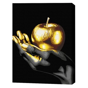 Pictură pe numere 40*50 сm (pânză neagră/fără cutie) – fructul de aur