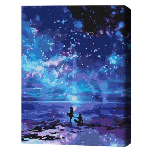 Pictură pe numere 40*50 cm (în cutie) – malul mării în culorile nopții