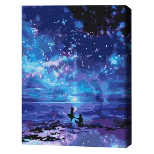 Pictură pe numere 40*50 cm (în cutie) – malul mării în culorile nopții