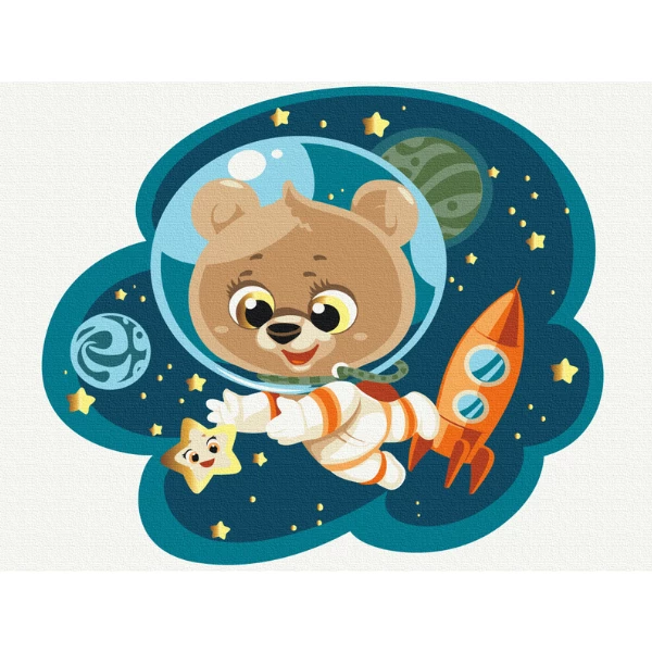 Pictură pe numere 30*40 сm (fără cutie) – ursulețul spațial 4