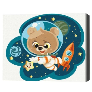 Pictură pe numere 30*40 сm (fără cutie) – ursulețul spațial Thumbnail 2