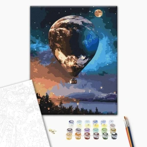 Pictură pe numere 40*50 cm (în cutie) – balon stelar Thumbnail 2