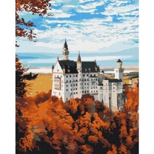 Pictură pe numere 40*50 сm (în cutie) – vedere de toamnă din neuschwanstein Thumbnail 3