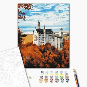 Pictură pe numere 40*50 сm (în cutie) – vedere de toamnă din neuschwanstein Thumbnail 2