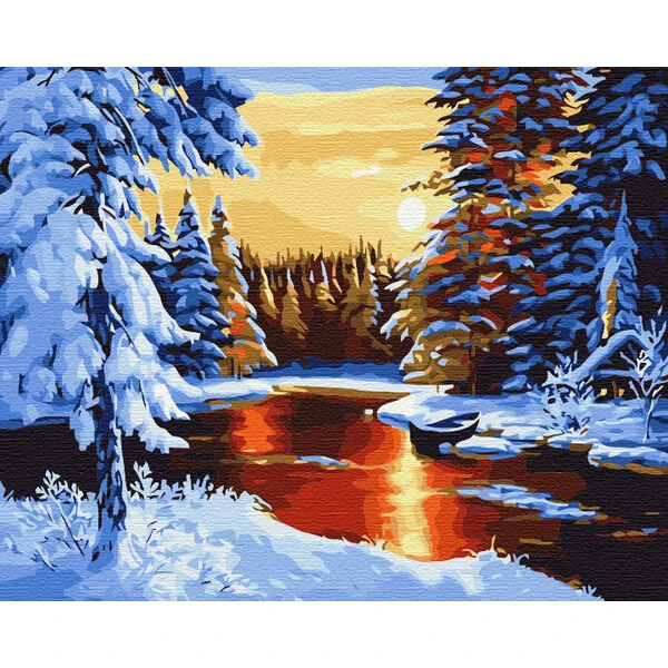 Pictură pe numere 40*50 cm (în cutie) – iarnă de poveste 2