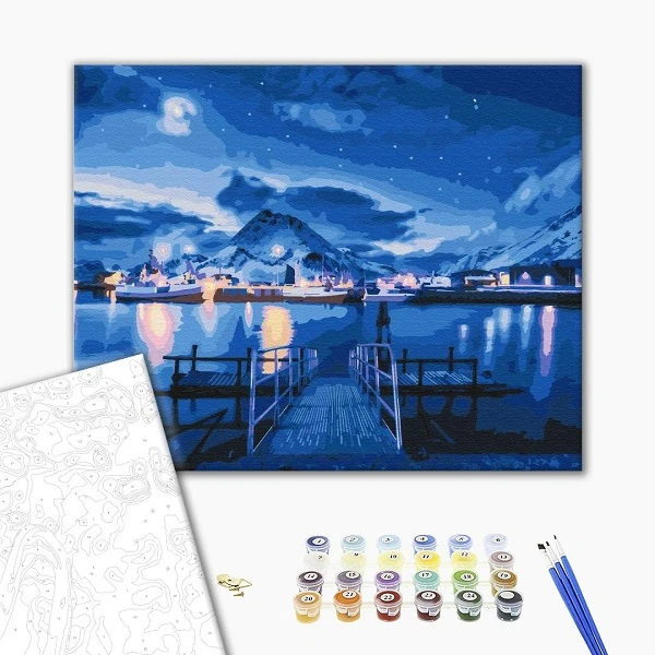 Pictură pe numere 40x50 cm (în cutie) – auroră boreală 2