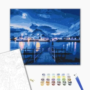 Pictură pe numere 40x50 cm (în cutie) – auroră boreală Thumbnail 2