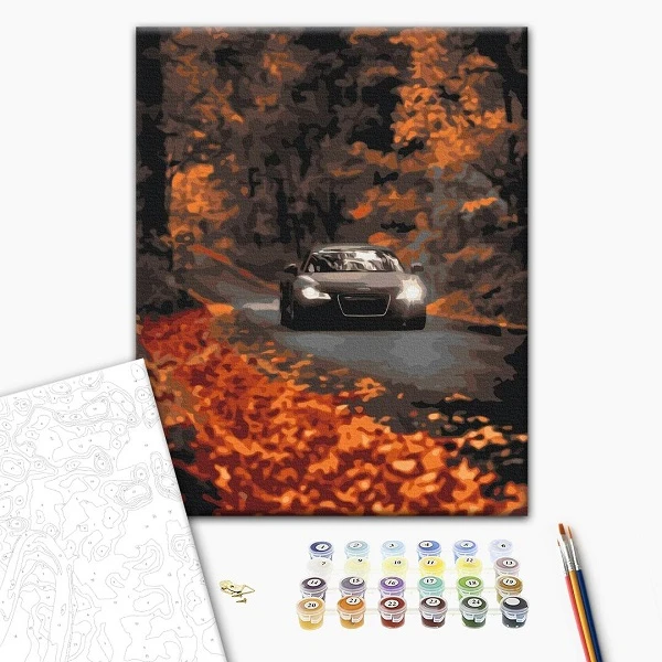 Pictură pe numere 40*50 cm (în cutie) – drum de toamnă 2