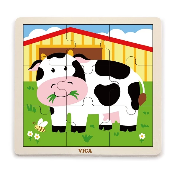 Puzzle din lemn "vaca" 9 elem. 2
