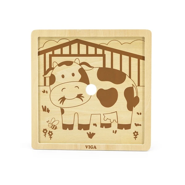 Puzzle din lemn "vaca" 9 elem. 3
