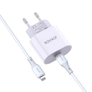 Сетевое зарядное устройство jokade с кабелем type-c на lightning 20w chengyun jb010, белое Thumbnail 2