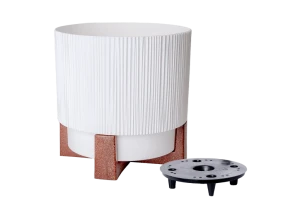 128026 ghiveci oslo cu insertie si suport decorativ d30 cm aleana, white Thumbnail 9