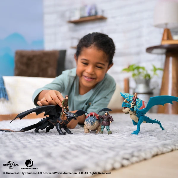 Set de joacă "cum să îți dresezi dragonul: dragonul toothless si figurina hiccup" 8