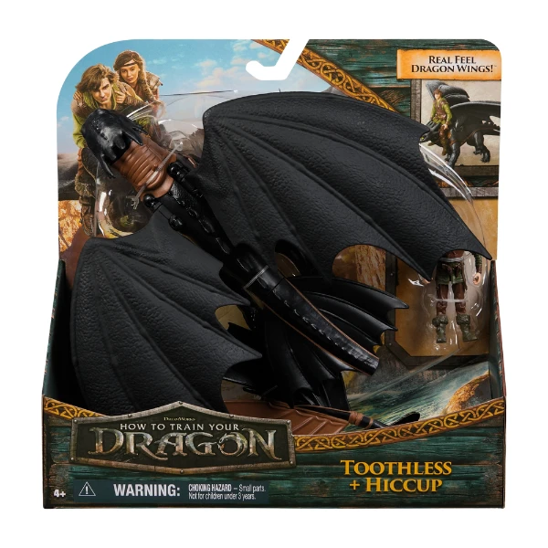 Set de joacă "cum să îți dresezi dragonul: dragonul toothless si figurina hiccup" 3