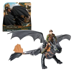 Set de joacă "cum să îți dresezi dragonul: dragonul toothless si figurina hiccup"