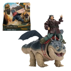 Set de joacă "cum să îți dresezi dragonul: dragonul gronckle si figurina fishlegs"