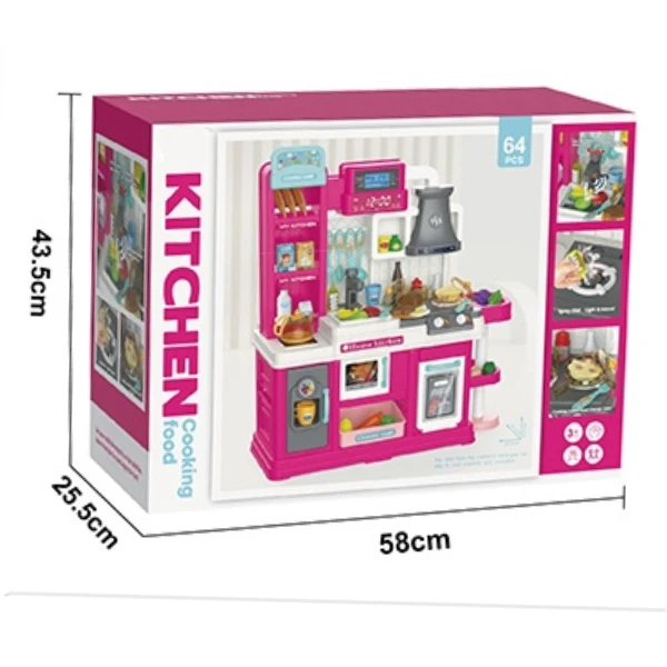 Set de joacă pentru copii „tânărul bucătar” – bucătărie interactivă cu accesorii pentru gătit, 64 elem. 4
