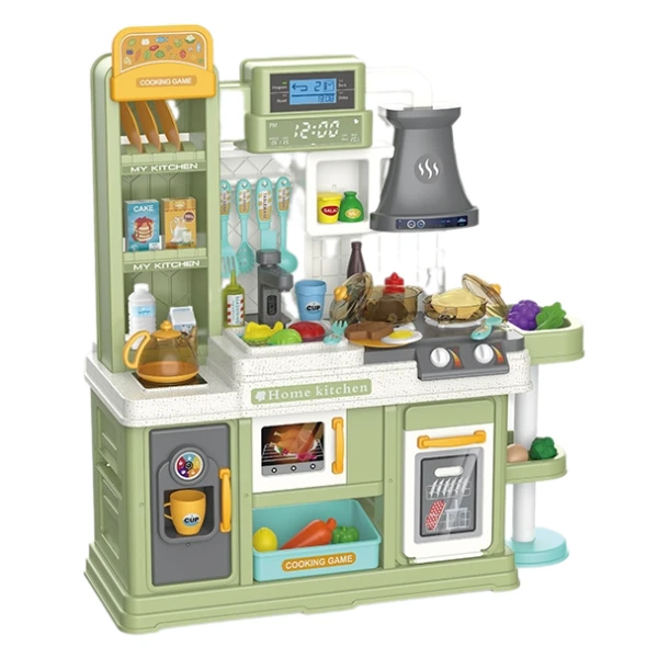 Set de joacă pentru copii „micul chef” – bucătărie interactivă cu accesorii pentru gătit, 64 elem. 2