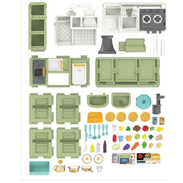 Set de joacă pentru copii „micul chef” – bucătărie interactivă cu accesorii pentru gătit, 64 elem. 3