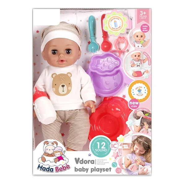 Set de joacă „păpușă vorbitoare în pijama cu accesorii” 3
