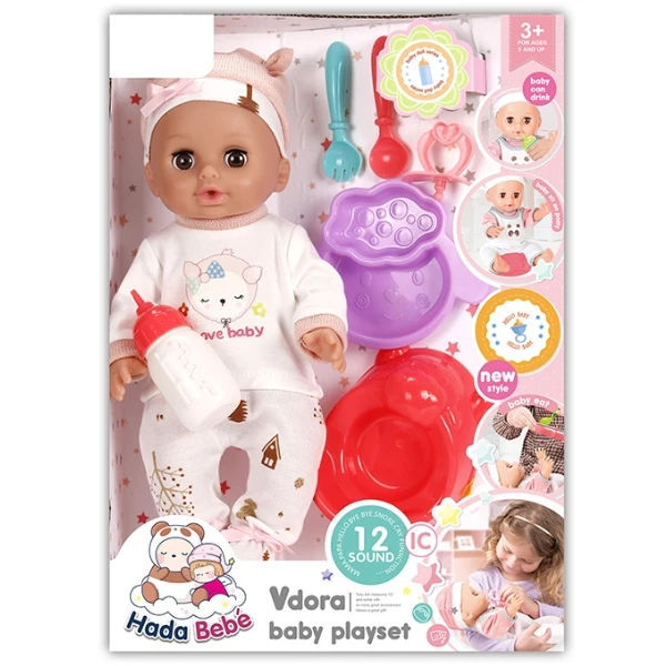 Set de joacă „păpușă vorbitoare în costumaș roz cu accesorii” 3