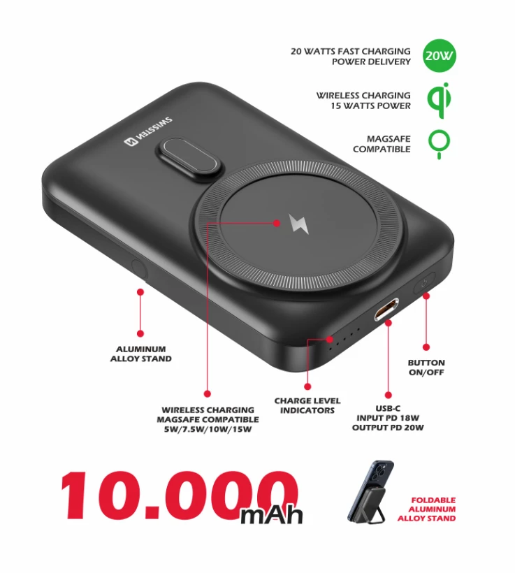 10000mah powerbank - swissten wireless pd 20w magsafe compatible 5
