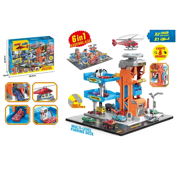 Set de joacă „parcaj multi-etajat cu helipad” 4