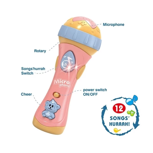 Microfon pentru copii cu muzică și lumină – 12 melodii 4