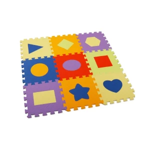 Covoraș-puzzle educativ „figuri geometrice”, 9 elem.