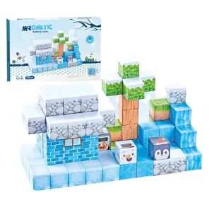 Constructor magnetic pentru copii „căsuța de zăpadă” – 92 piese