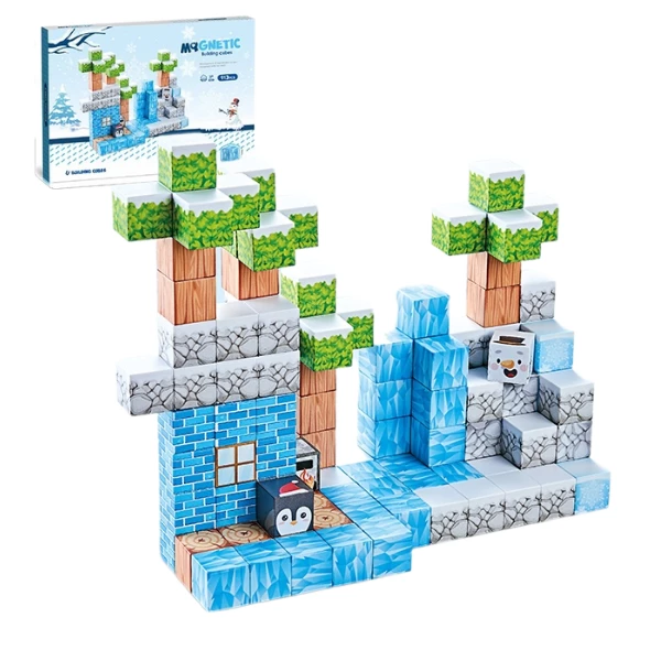 Constructor magnetic pentru copii „căsuța de gheață cu pinguini” 2