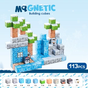 Constructor magnetic pentru copii „căsuța de gheață cu pinguini” Thumbnail 3